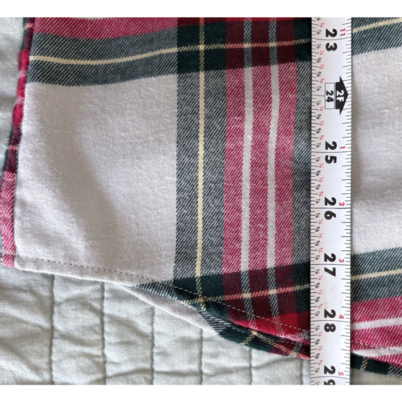 LANDS END Tartan Plaid Cotton Flannel Button Shirt Medium 10-12 Red Green Blue - Picture 12 of 12